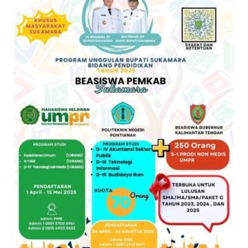 Pemkab Sukamara Buka Program Beasiswa “1 Keluarga 1 Sarjana” Tahun 2025: Wujudkan Pendidikan yang Inklusif dan Merata